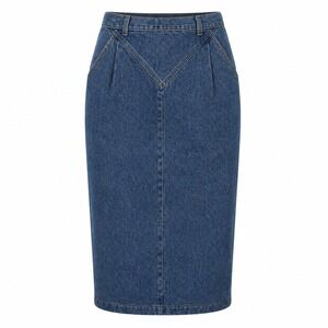 VTG Denim Skirt American Profile High Waist Pencil Midi Pockets Western Size 14